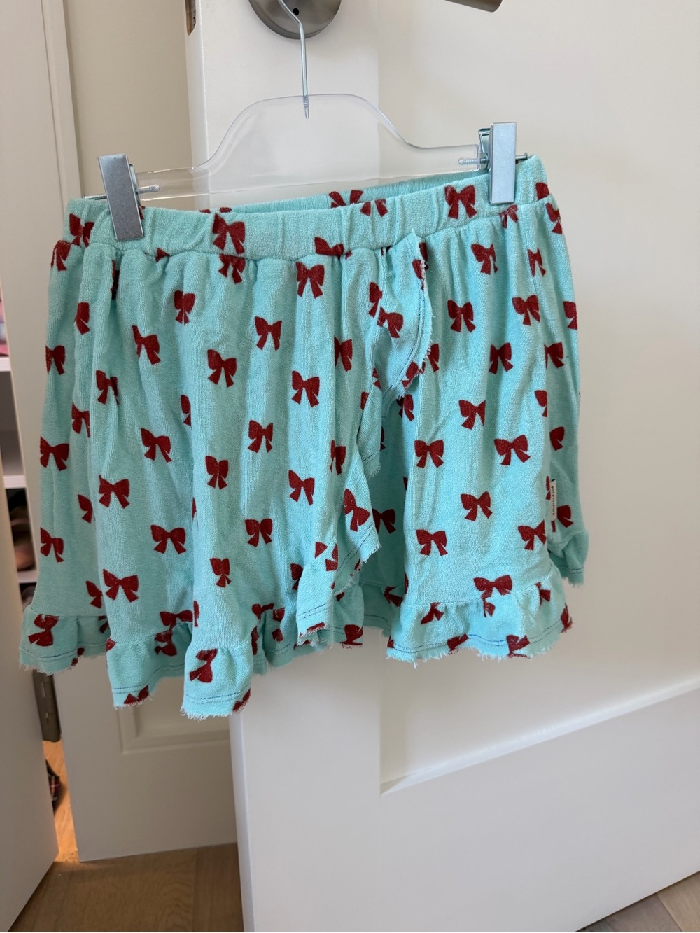 Piupiuchik Soft Mint Girl's Skirt with Red Bow Motif size 8 years